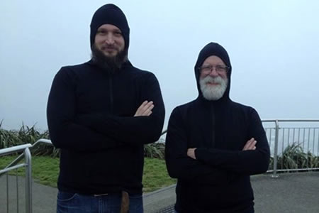 Justin Sytsma and Patrick McClintock, Mount Victoria Lookout, Wellington, New Zealand.